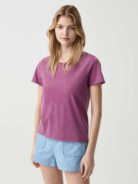 Футболка с круглым вырезом и закругленным краем Ovs, цвет bright purple