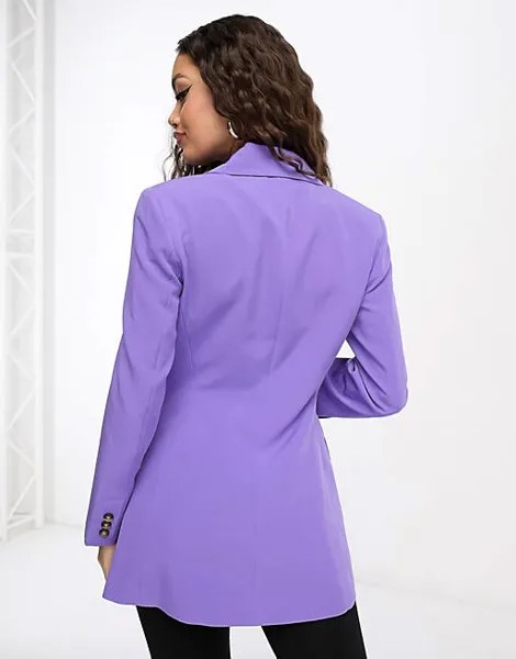 Фиолетовый удлиненный приталенный пиджак Miss Selfridge Petite
