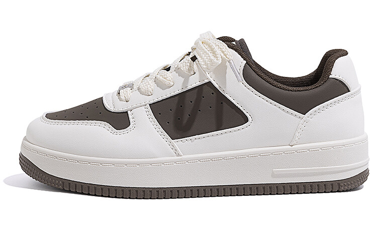 Кроссовки HUANQIU Skateboarding Shoes Women's Low-top Brown/white, хаки