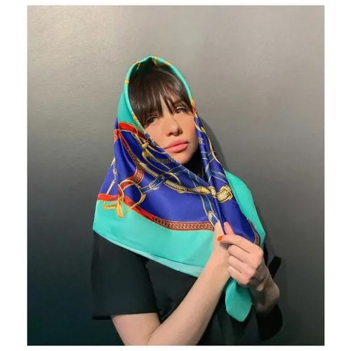 Платок женский на голову косынка шелковая