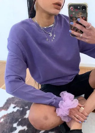 Фиолетовый свитшот с эффектом кислотной стирки (от комплекта) Topshop-Фиолетовый цвет