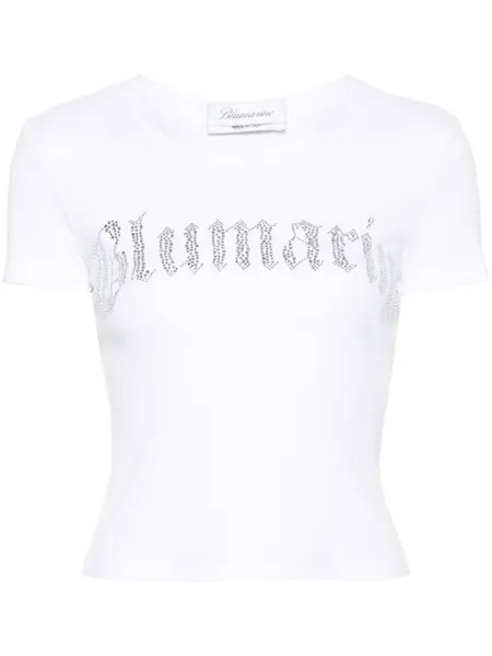 Blumarine футболка со стразами, белый