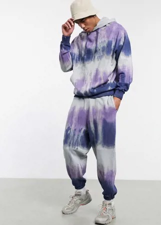 Oversized-джоггеры с принтом тай-дай от комплекта ASOS DESIGN-Многоцветный