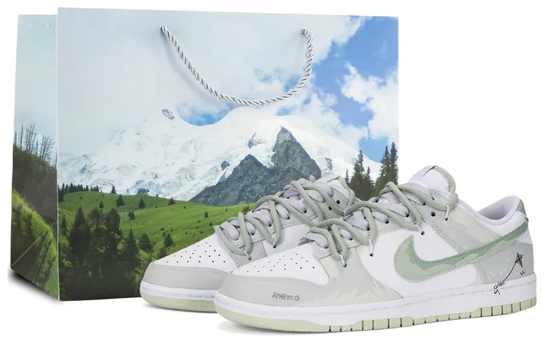 Кроссовки Nike Dunk Skateboarding Shoes Unisex Low-top Green/White, светло-зеленый