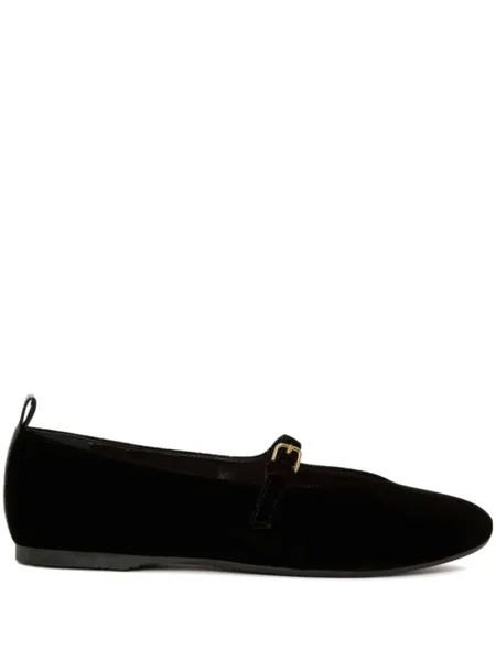 JW Anderson балетки с бархатной отделкой и ремешками, черный