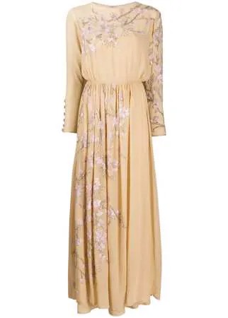 Valentino Pre-Owned платье 1970-х годов с цветочной вышивкой
