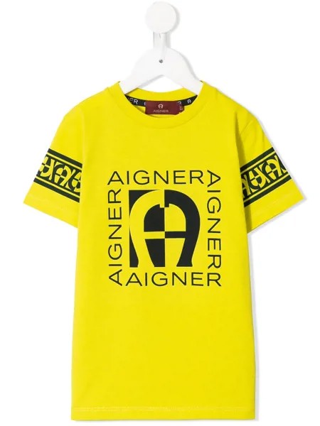 Aigner Kids футболка с круглым вырезом и логотипом