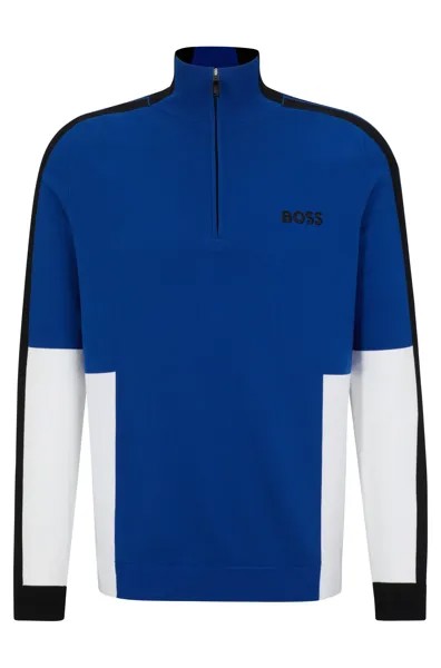 Свитер Hugo Boss Zip-neck With Color-blocking, голубой