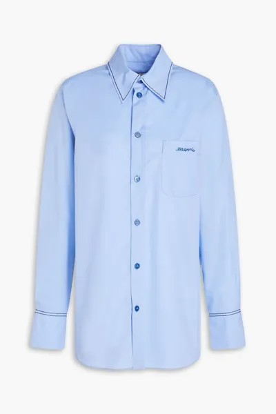 Рубашка из хлопка и поплина Marni, светло-синий