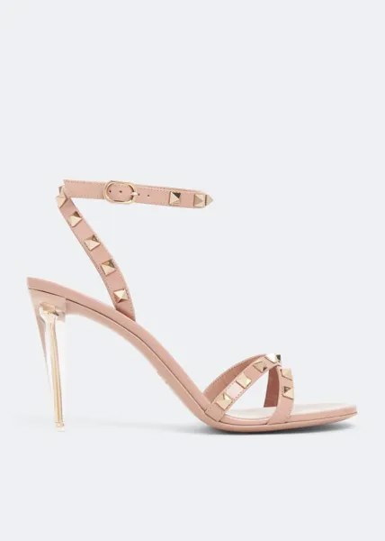 Сандалии VALENTINO GARAVANI Rockstud Skin sandals, розовый