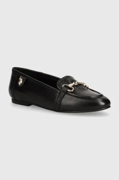 Кожаные мокасины U.S. Polo Assn., черный