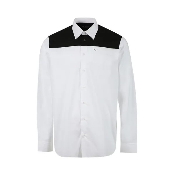 Рубашка Raf Simons Bicolor Americano Shirt Print On Shoulder 'White/Black', белый