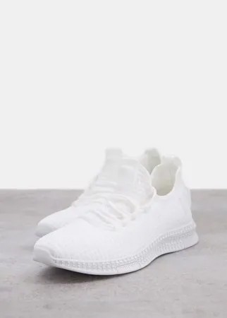Белые беговые кроссовки из тканого материала Brave Soul-Белый