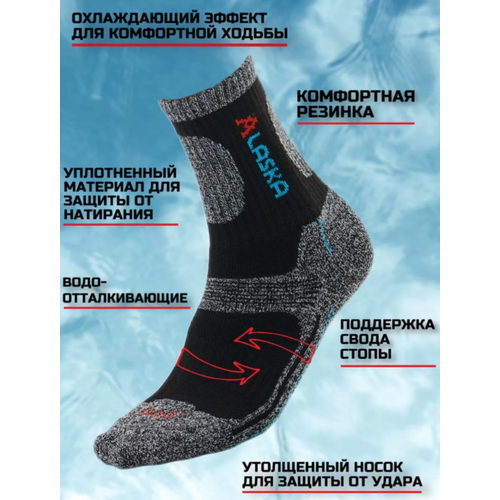 Носки , размер 41-47, серый, синий, черный
