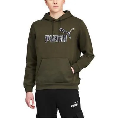 Puma Graphic Pullover Hoodie Mens Green Повседневная спортивная верхняя одежда 846826-44
