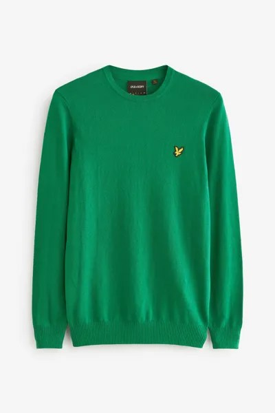 Свитер из мериносовой шерсти с круглым вырезом Lyle & Scott, зеленый