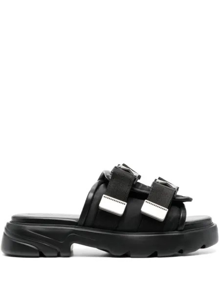 Bottega Veneta шлепанцы с пряжками, черный