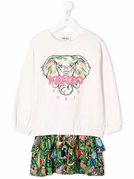 Kenzo Kids платье-толстовка с логотипом