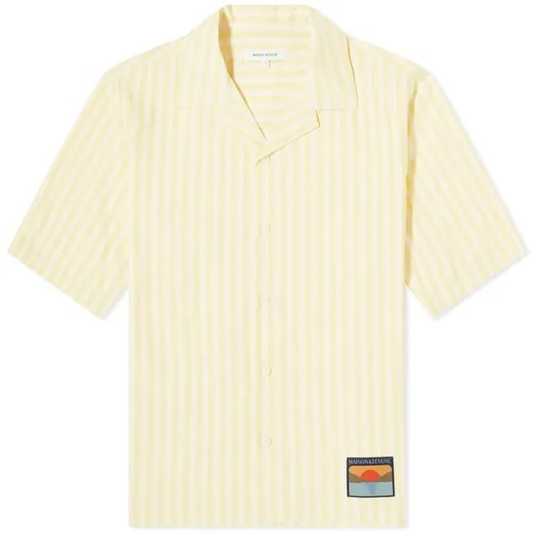 Рубашка Maison Kitsuné Stripe Vacation, светло-желтый