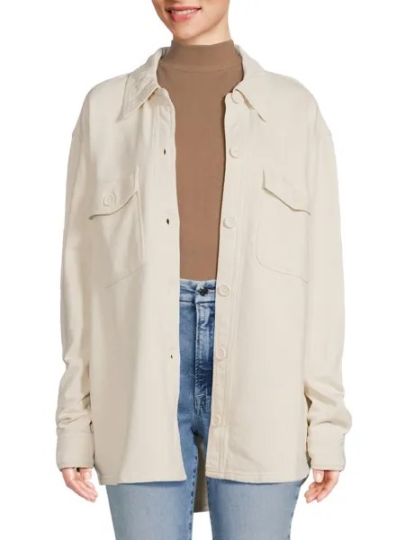 Флисовая куртка-рубашка Good American, цвет Blanc