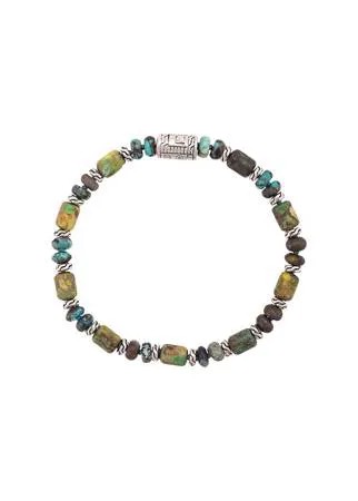 John Hardy Silver Classic Chain Mixed Turquoise Bead Bracelet