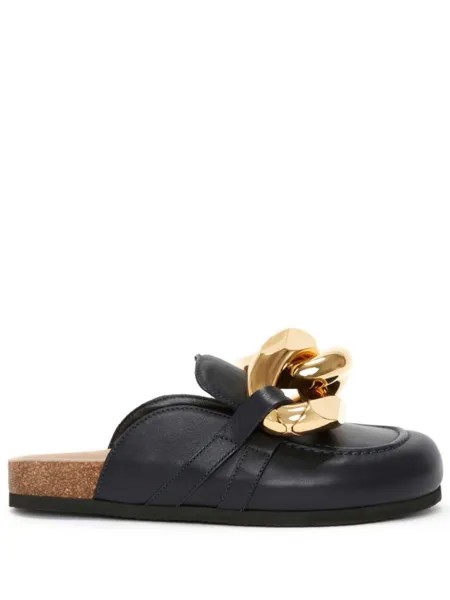 JW Anderson мюли Chain с закругленным носком, синий