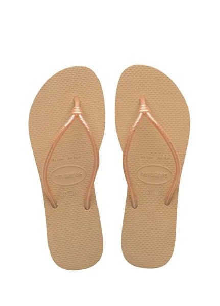 Трубчатые женские пляжные тапочки Havaianas, золотой