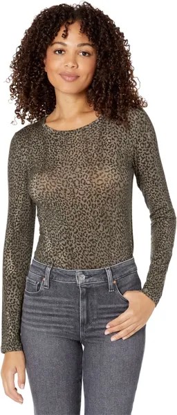 Свитер Majestic Filatures Lyocell Cashmere Stretch Cheetah Long Sleeve Crew Neck, цвет Kaki