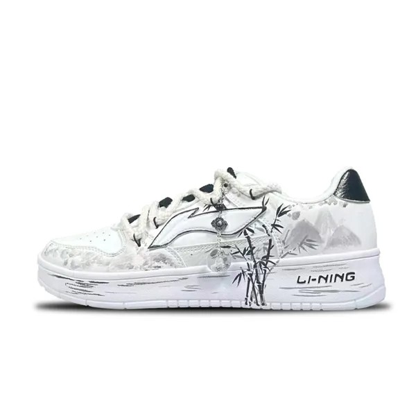 Кроссовки LINING Pontoon Boats Skateboarding Shoes Men Low-top White/Black, черный/белый