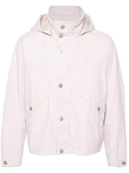 Stone Island льняная куртка с капюшоном, розовый
