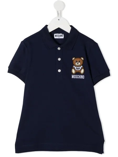 Moschino Kids рубашка поло с логотипом Teddy Bear