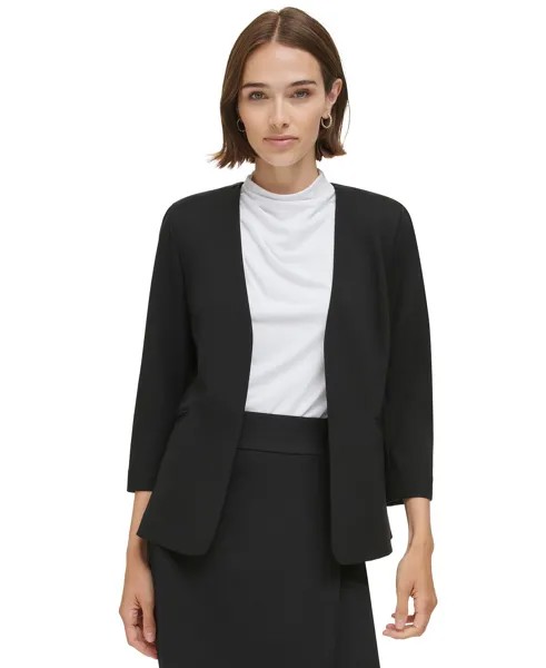 Женский пиджак с открытым передом и рукавами 3/4 Calvin Klein, черный