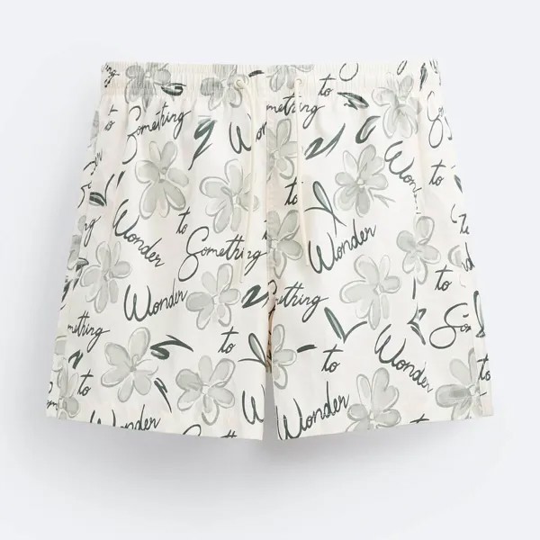 Плавки Zara Floral Print, экрю