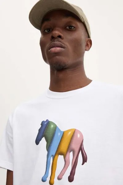 Хлопковая футболка PS Paul Smith, бежевый