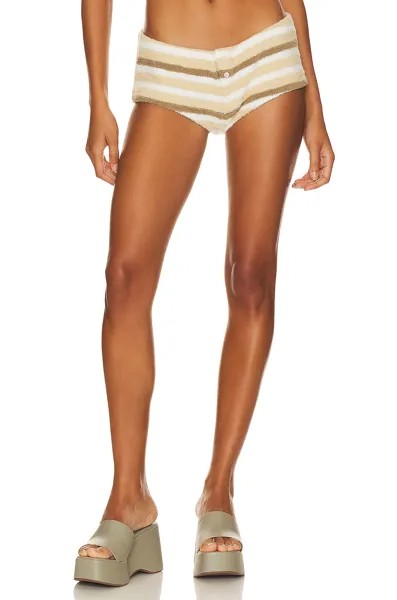 Шорты Jaded London Thalia Towelling Micro Shorts, цвет White & Brown