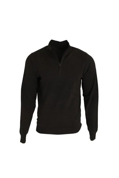 1 4 вязаный свитер с воротником на молнии Premier, черный