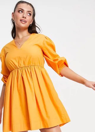 Оранжевое платье с пышными рукавами Accessorize Exclusive-Оранжевый цвет