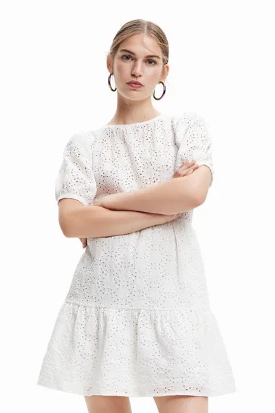 Вырезное платье с вырезом на спине Desigual, белый