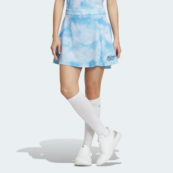 Юбка Adidas PLAYGREEN tie-dye print circular skirt, цвет Semi Blue Burst