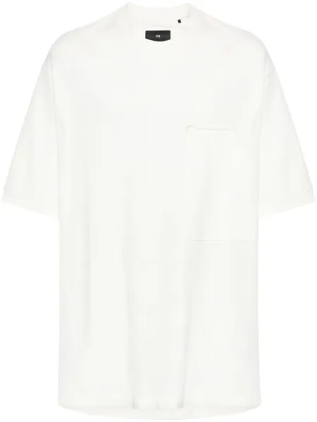 Y-3 футболка с накладным карманом, белый