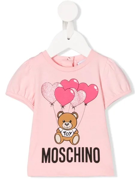 Moschino Kids футболка с принтом и логотипом