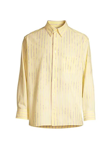 Рубашка кремового цвета в полоску AllSaints, желтый