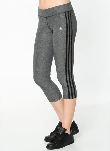 Женские колготки Adidas Ultimate 3/4 с 3 полосками Climalite Grey Одежда для тренировок НОВИНКА