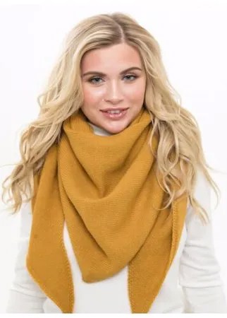 Женский теплый шарф-платок из шерсти, ТМ Reflexmaniya, RN168-Горчичный.