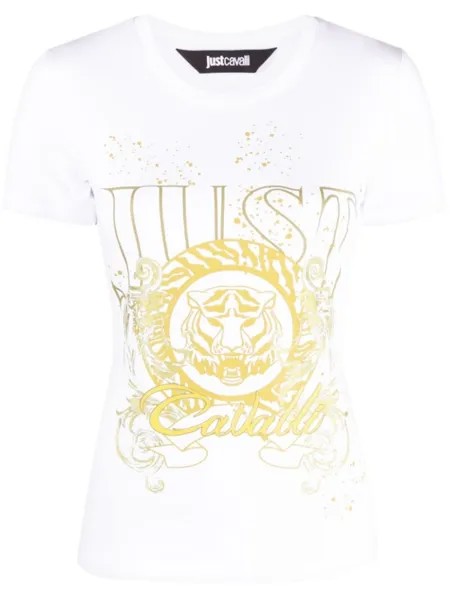 Just Cavalli футболка с принтом Tiger Head, белый