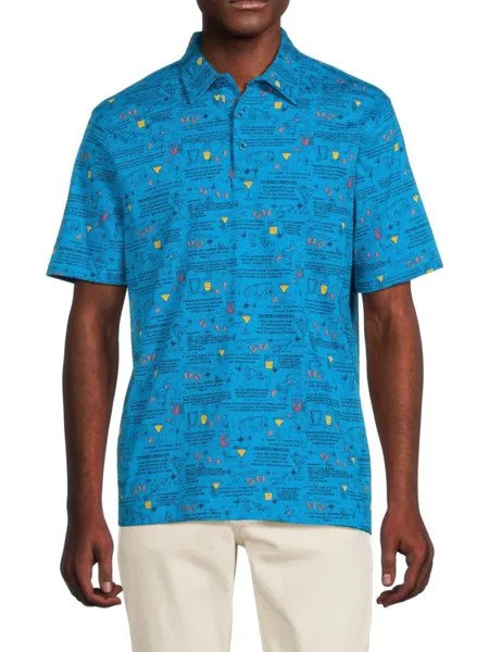 Поло с принтом Negroni Robert Graham, цвет Light Blue