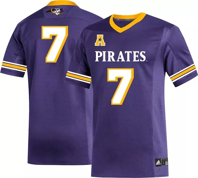 Мужская футбольная майка Adidas East Carolina Pirates фиолетовая реплика