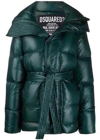 Dsquared2 стеганый пуховик с поясом