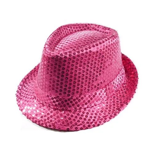 Шляпа карнавальная с пайетками, Розовая