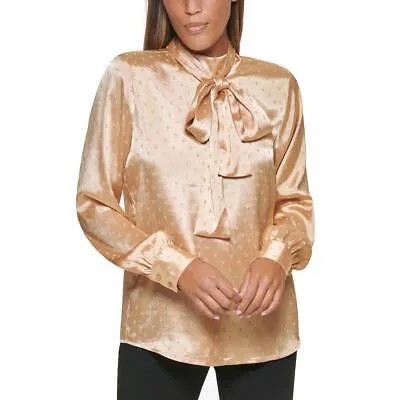 Calvin Klein Женская золотая рубашка с воротником-бабочкой и блузкой-топом Petites PXS BHFO 7834